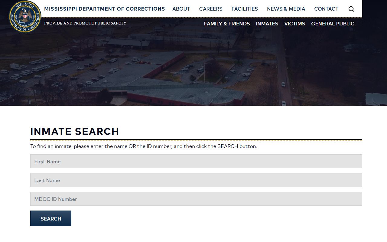 MDOC inmate search fields for Simpson County sentenced inmate lookup